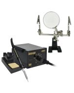 Kit com Estação de Solda Analógica ESD Hikari HK-936A 127V + Lupa com Suporte e Pinça Hikari HL-S10