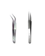 Kit com Pinça Reta Ponta Fina Hikari HK-14 + Pinça Curva Hikari HK-15